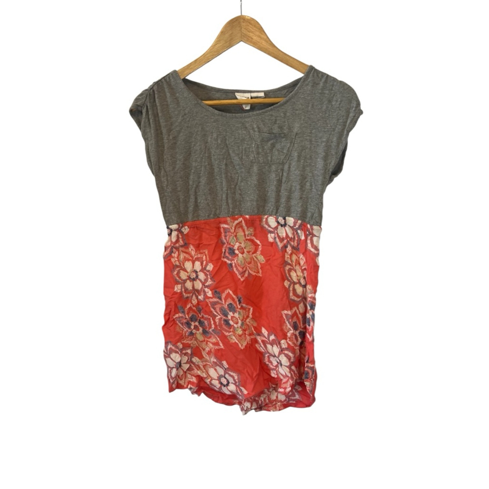 ROXY GIRL Casual Dress 10 Medium Floral Print Short Sleeve